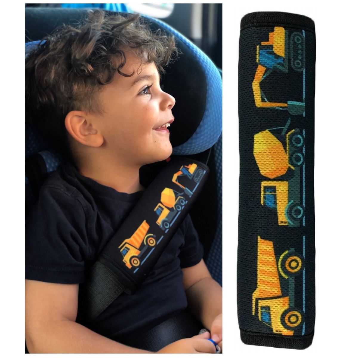 Heckbo Auto Gurtschoner Baufahrzeug-Design 1er Pack